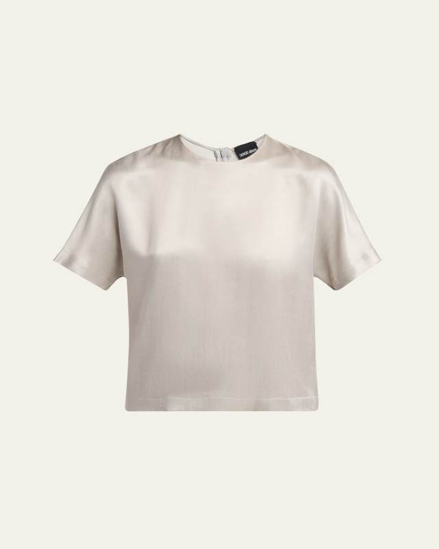 Cupro Short-Sleeve Blouse